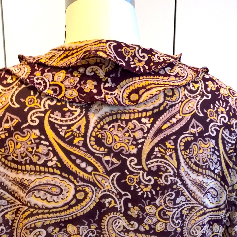 Lucky Brand sheer paisley blouse NWOT - Picture 5 of 10